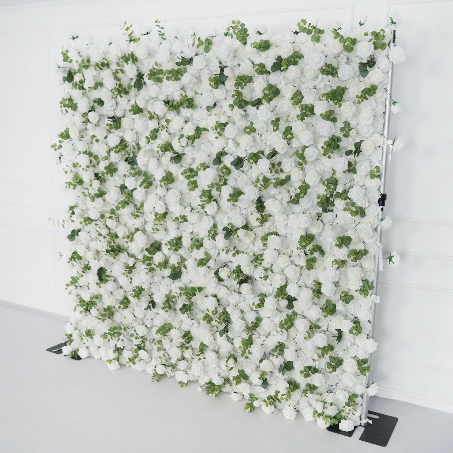 Uflower Artificial White Rose Wall Wedding Backdrop Decor